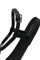 Women's Black Stone Flip Flops Sandals | Derimod Women's Black Stone Flip Flops Sandals | Derimod