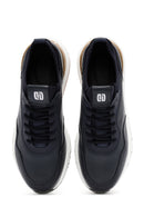 Erkek Lacivert Bağcıklı Deri Casual Sneaker | Derimod Erkek Lacivert Bağcıklı Deri Casual Sneaker | Derimod