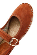 Kadın Turuncu Bantlı Süet Espadril | Derimod Kadın Turuncu Bantlı Süet Espadril | Derimod