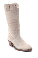 Women's Suede Leather Heeled Boots | Derimod Women's Suede Leather Heeled Boots | Derimod