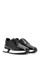 Men's Black Crocodile Patterned Leather Sneakers | Derimod Men's Black Crocodile Patterned Leather Sneakers | Derimod