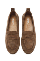 Women's Tan Suede Leather Loafer | Derimod Women's Tan Suede Leather Loafer | Derimod