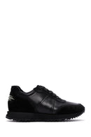 Erkek Siyah Deri Süet Detaylı Sneaker | Derimod Erkek Siyah Deri Süet Detaylı Sneaker | Derimod