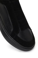 Men's Black Thick-Soled Leather Sneaker | Derimod Men's Black Thick-Soled Leather Sneaker | Derimod