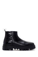 Men's Black Zippered Leather Casual Boots | Derimod Men's Black Zippered Leather Casual Boots | Derimod