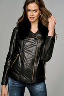 New Cortina Women's Leather Jacket | Derimod New Cortina Women's Leather Jacket | Derimod