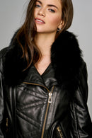 New Cortina Women's Leather Jacket | Derimod New Cortina Women's Leather Jacket | Derimod
