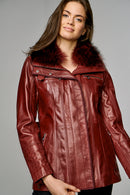 Emily Women's Leather Jacket | Derimod Emily Women's Leather Jacket | Derimod