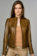 Irma Women's Leather Jacket | Derimod Irma Women's Leather Jacket | Derimod