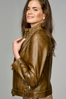 Irma Women's Leather Jacket | Derimod Irma Women's Leather Jacket | Derimod