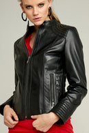 JANET WOMEN'S LEATHER JACKET | Derimod JANET WOMEN'S LEATHER JACKET | Derimod