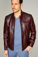 New Hugo Men's Leather Jacket | Derimod New Hugo Men's Leather Jacket | Derimod