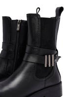 Women's Black Zippered Leather Boots | Derimod Women's Black Zippered Leather Boots | Derimod