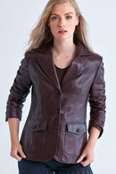 Como Women's Leather Jacket | Derimod Como Women's Leather Jacket | Derimod