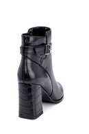 Women's Crocodile Detailed Heeled Boots | Derimod Women's Crocodile Detailed Heeled Boots | Derimod