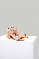 Suede Ankle Strap Women's Leather Heeled Sandals | Derimod Suede Ankle Strap Women's Leather Heeled Sandals | Derimod