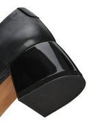 Women's Black Buckle Detailed Low Thick Heel Leather Shoes | Derimod Women's Black Buckle Detailed Low Thick Heel Leather Shoes | Derimod