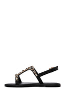 Women's Black Stone Sandals | Derimod Women's Black Stone Sandals | Derimod