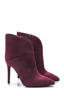 Women's Leather Suede Heeled Boots | Derimod Women's Leather Suede Heeled Boots | Derimod