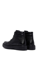 Men's Black Lace-Up Thick-Soled Leather Boat | Derimod Men's Black Lace-Up Thick-Soled Leather Boat | Derimod