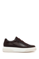 Men's Brown Lace-Up Thick-Soled Leather Sneakers | Derimod Men's Brown Lace-Up Thick-Soled Leather Sneakers | Derimod