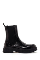 Women's Black Patent Leather Classic Chelsea Boots | Derimod Women's Black Patent Leather Classic Chelsea Boots | Derimod