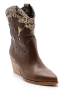 Women's Leather Cowboy Boots | Derimod Women's Leather Cowboy Boots | Derimod