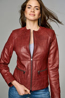 Sarah Women's Leather Jacket | Derimod Sarah Women's Leather Jacket | Derimod