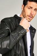 Kidd Men's Leather Jacket | Derimod Kidd Men's Leather Jacket | Derimod