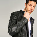 Kidd Men's Leather Jacket | Derimod Kidd Men's Leather Jacket | Derimod