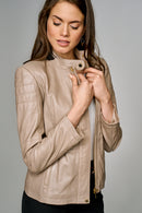 Trixie Women's Leather Jacket | Derimod Trixie Women's Leather Jacket | Derimod