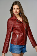 Fame Women's Leather Jacket | Derimod Fame Women's Leather Jacket | Derimod