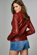 Fame Women's Leather Jacket | Derimod Fame Women's Leather Jacket | Derimod