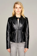 Malibuna Women's Leather Jacket | Derimod Malibuna Women's Leather Jacket | Derimod