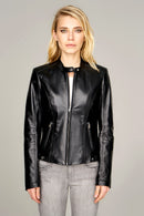 Malibuna Women's Leather Jacket | Derimod Malibuna Women's Leather Jacket | Derimod