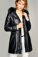 Whitney Women's Leather Jacket | Derimod Whitney Women's Leather Jacket | Derimod