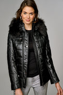 Blanch Women's Leather Jacket | Derimod Blanch Women's Leather Jacket | Derimod