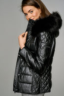 Blanch Women's Leather Jacket | Derimod Blanch Women's Leather Jacket | Derimod