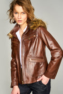Gınella Women's Leather Jacket | Derimod Gınella Women's Leather Jacket | Derimod