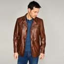 Jeremy Men's Leather Jacket | Derimod Jeremy Men's Leather Jacket | Derimod
