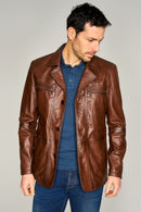 Jeremy Men's Leather Jacket | Derimod Jeremy Men's Leather Jacket | Derimod
