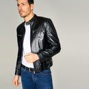 Sandro Men's Leather Jacket | Derimod Sandro Men's Leather Jacket | Derimod