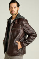 Marco Men's Leather Jacket | Derimod Marco Men's Leather Jacket | Derimod