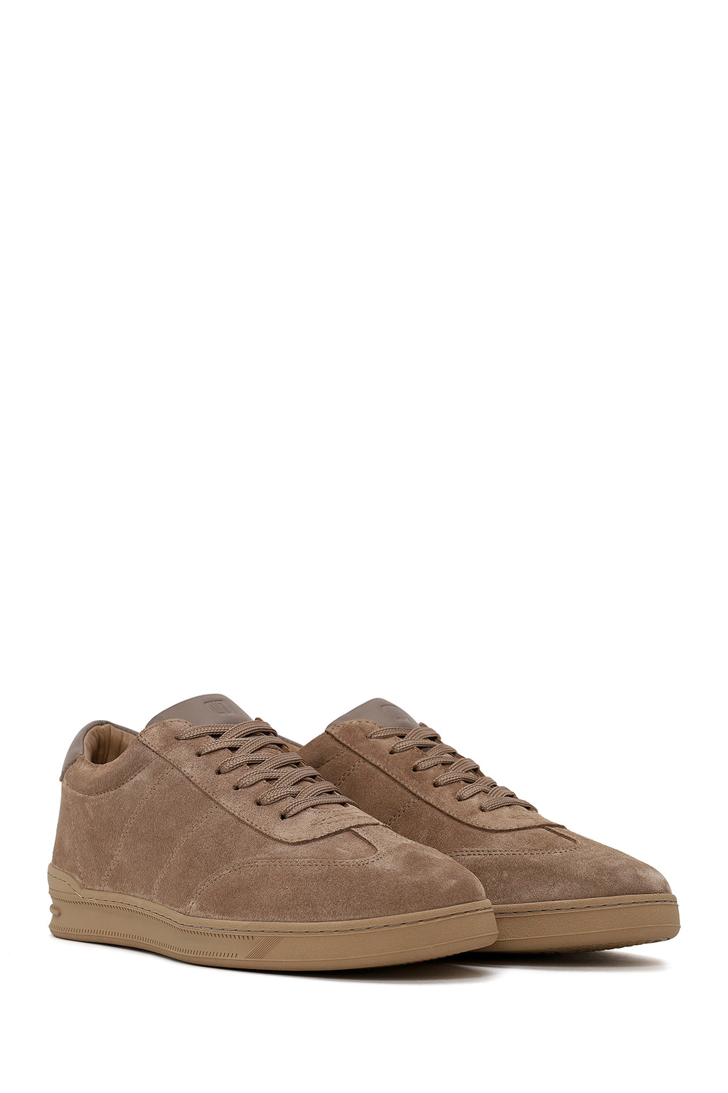 Erkek Bej Bağcıklı Süet Deri Sneaker