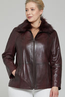 Samantha Women's Leather Jacket | Derimod Samantha Women's Leather Jacket | Derimod