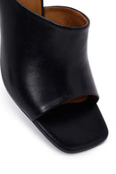 Woman Black Heeled Leather Slipper | Derimod Woman Black Heeled Leather Slipper | Derimod