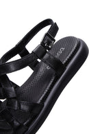 Women's Black Ankle Strap Leather Sandals | Derimod Women's Black Ankle Strap Leather Sandals | Derimod