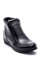 Women's Wedge Heeled Zippered Leather Boots | Derimod Women's Wedge Heeled Zippered Leather Boots | Derimod