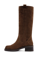 Women's Brown Suede Leather Boots | Derimod Women's Brown Suede Leather Boots | Derimod