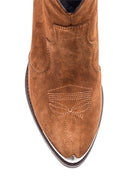 Women's Suede Leather Cowboy Boots | Derimod Women's Suede Leather Cowboy Boots | Derimod